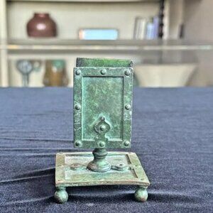 Antique Arts & Crafts Riveted Bronze Copper Matchbook / Card Holder c. 1880